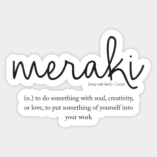 Meraki - Greek definition Sticker